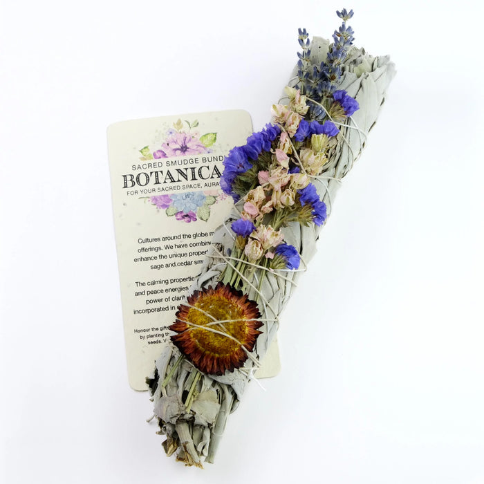 "Botanicals" Strawflower and Lavender - Large Sage