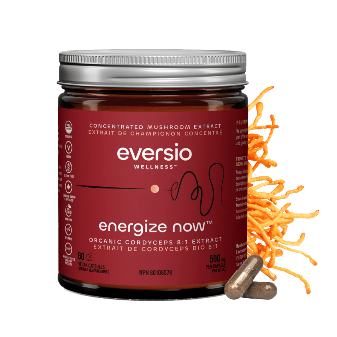ENERGIZE Now - Organic Cordyceps 8:1 Extract Capsules