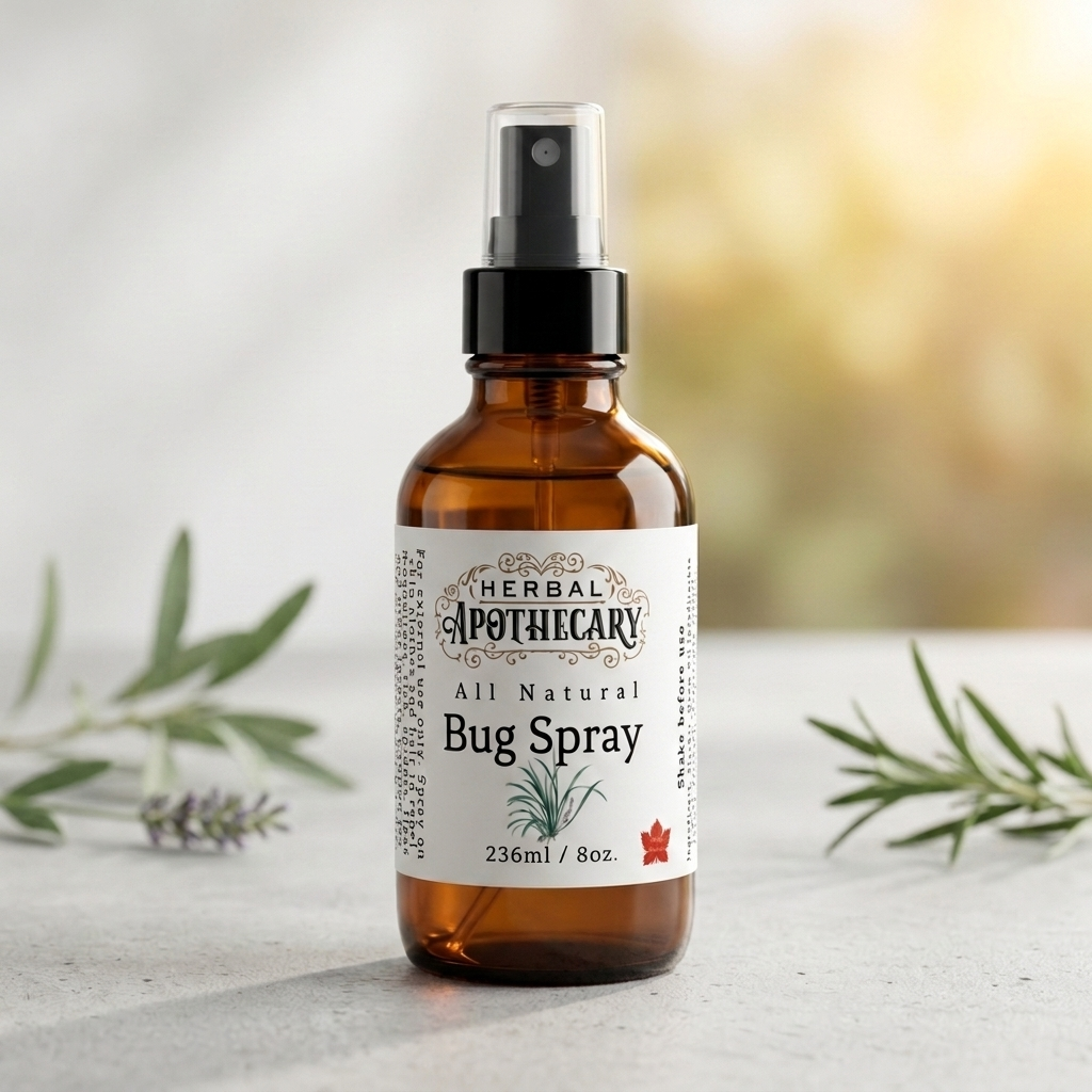 All Natural Bug Spray 236ml amber bottle